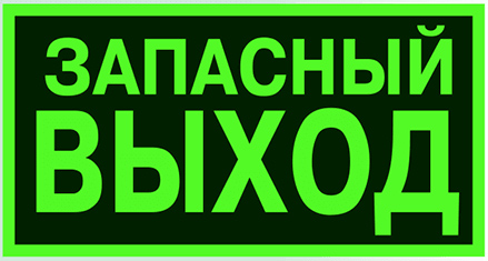 Знак E23 «Указатель аварийного выхода» (фотолюминесцентный пластик ГОСТ Р 12.2.143–2009, 250х125 мм)